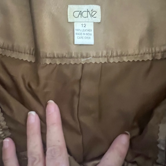 Cache Leather pants Bonze Gold  jeans size 12 Vintage Nwt - Picture 10 of 17